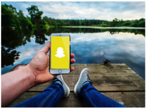 Snapchatting at lake