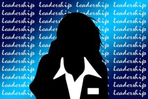 Woman silhouette leadership