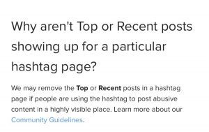 Why aren't top posts showing up on hashtags