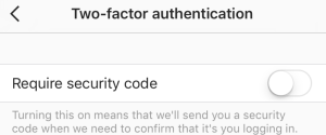 Instagram two-factor authentication