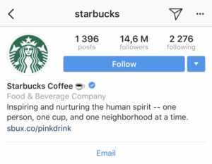 Starbucks Instagram profile How To Create The Most Appealing Instagram Bios For Businesses