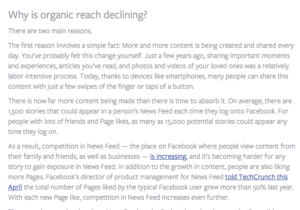 Facebook organic reach declining Why Explanation