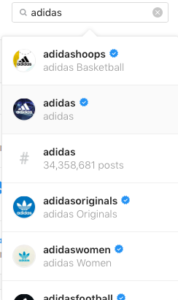 Adidas multiple accounts social media