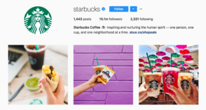 Starbucks social media strategy visual cntent