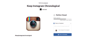Instagram petition against algorithm