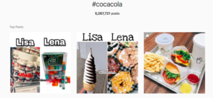 Hashtag cocacola Instagram