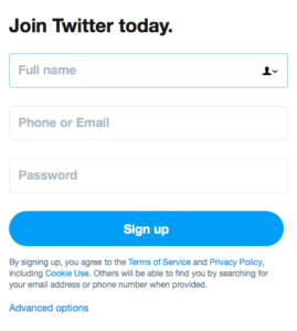 Twitter Signup