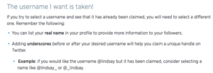 What to do Twitter username taken