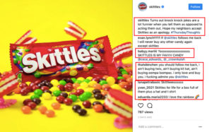 Skittles social media language