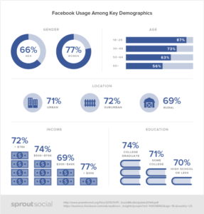 Facebook usage among key demographics Facebook user Demographics