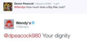 Wendy's social media customer service roast