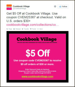 Coupon code social media