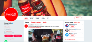 Coca cola twitter account
