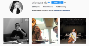 Ariana Grande Instagram account