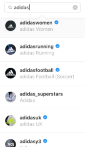 Adidas social media account
