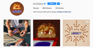 Social media marketing Snickers