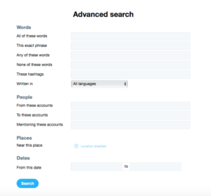 Twitter advanced search