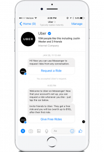 Uber social media chatbots