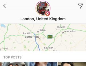 Instagram Stories location checkin