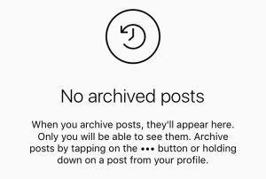 Instagram archived posts feature