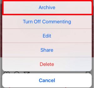 How to archive post on Instagram