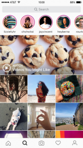 Instagram search and explore tab