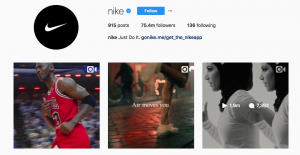 Nike Instagram profile