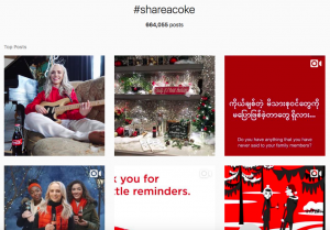 Coca-Colla share a coke social media campaign
