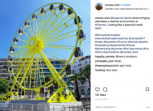 Snapchat Ferris wheel cannes