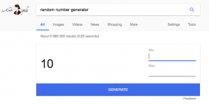 Random number generated social media contests