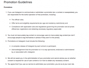 Instagram promotion guidelines