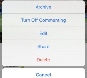 Turn off commenting on Instagram