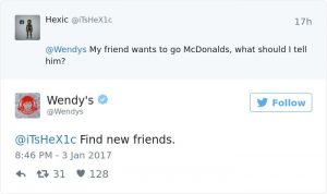 Wendy's social media brand personality