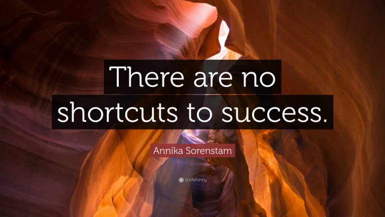 thERE ARE NO SHORTCUTS TO SUCCESS QUOTE