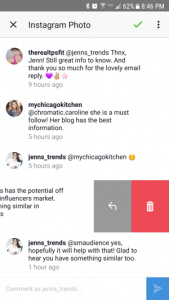 Respond to comments on Instagram