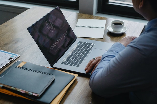 Man looking at the laptop