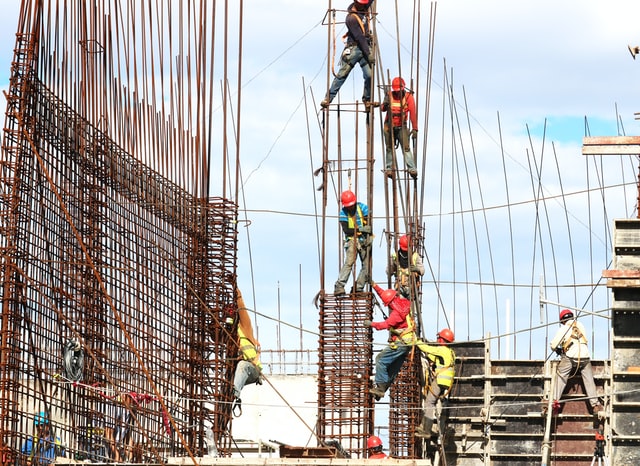 Group of workers working on a construction site.