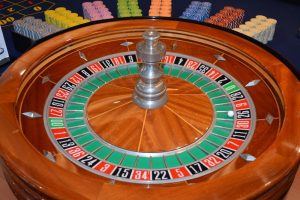 A roulette with black and red numbers.