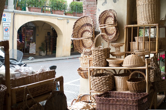 Different types and sizes of Cane baskets 