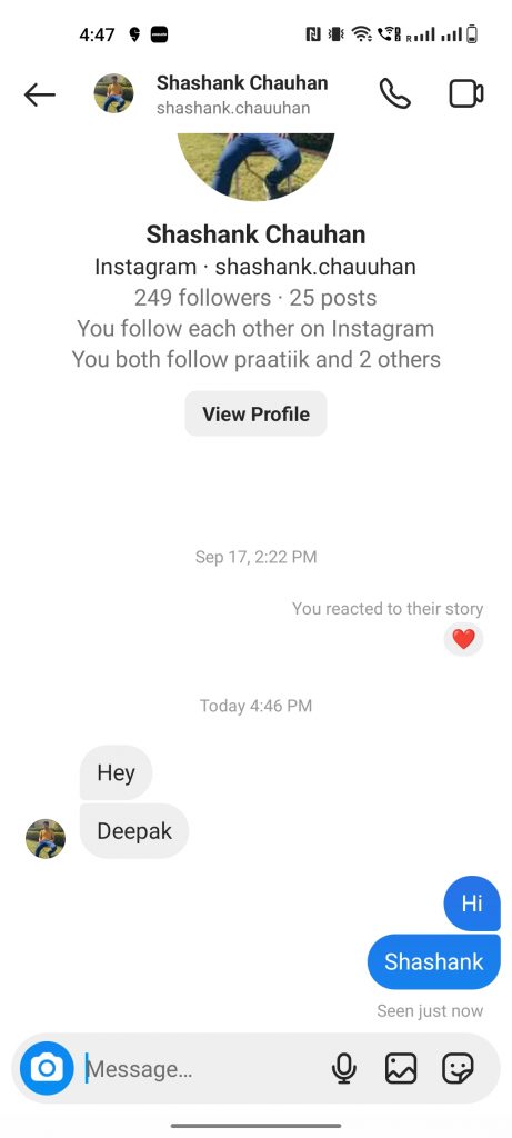 Messages on Instagram