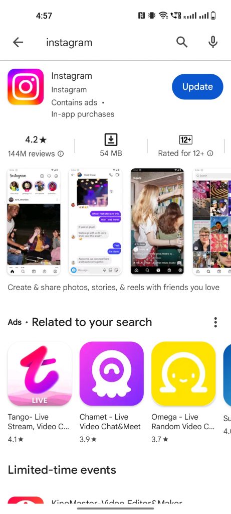 Update your Instagram App