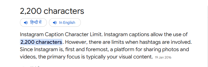 Instagram Character Limit