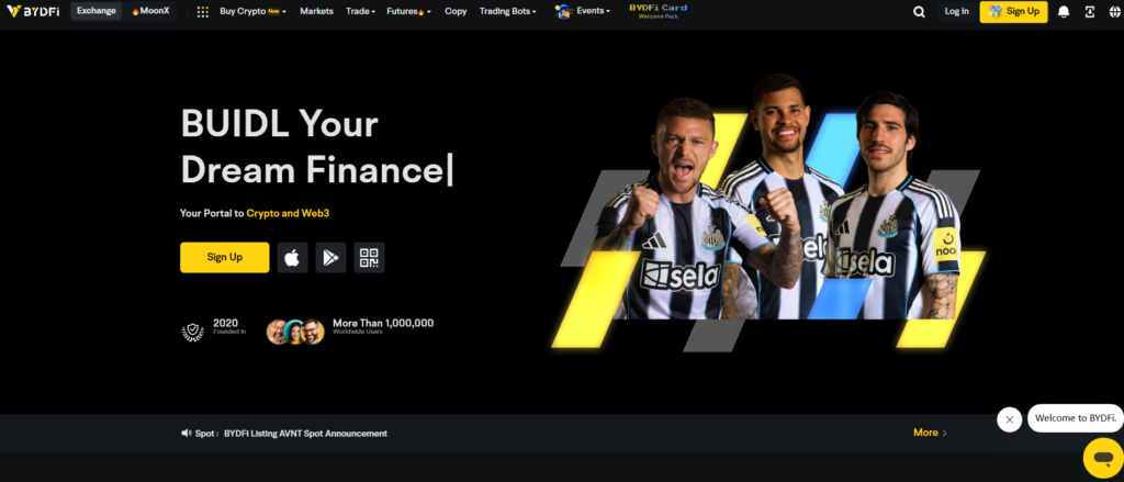 BYDFi homepage