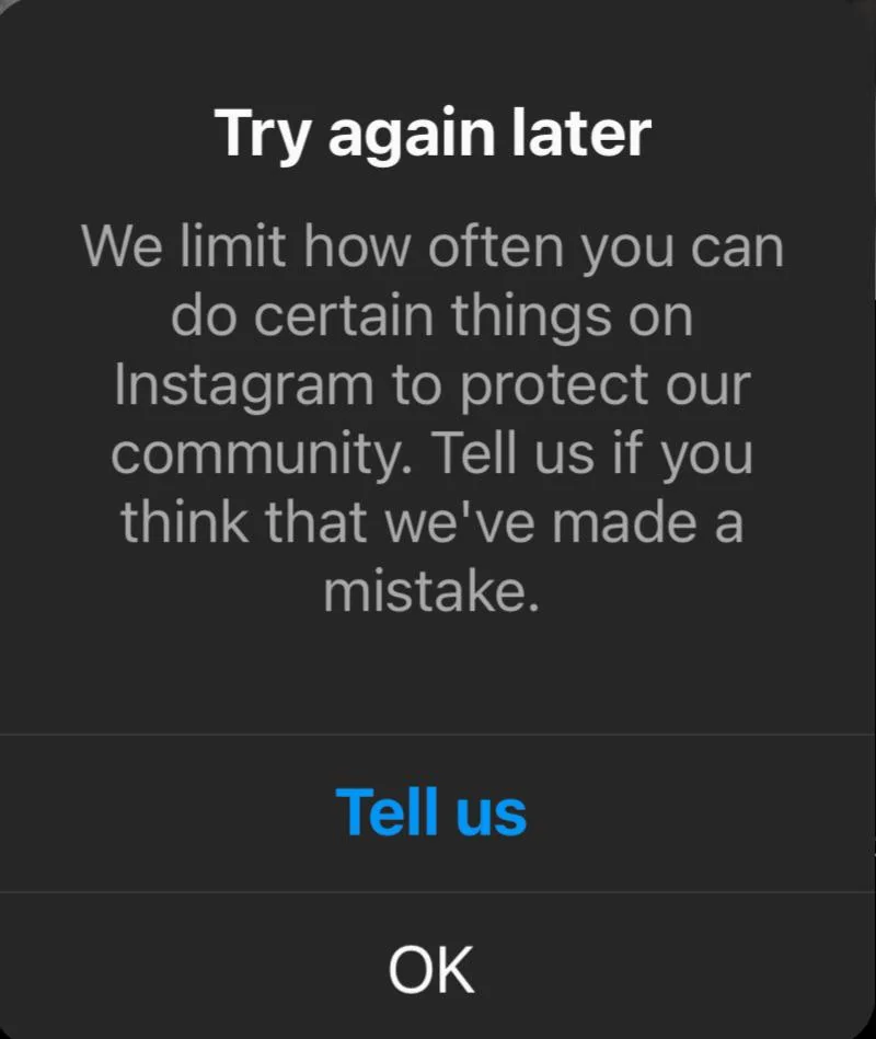 We Limit How Often” Error