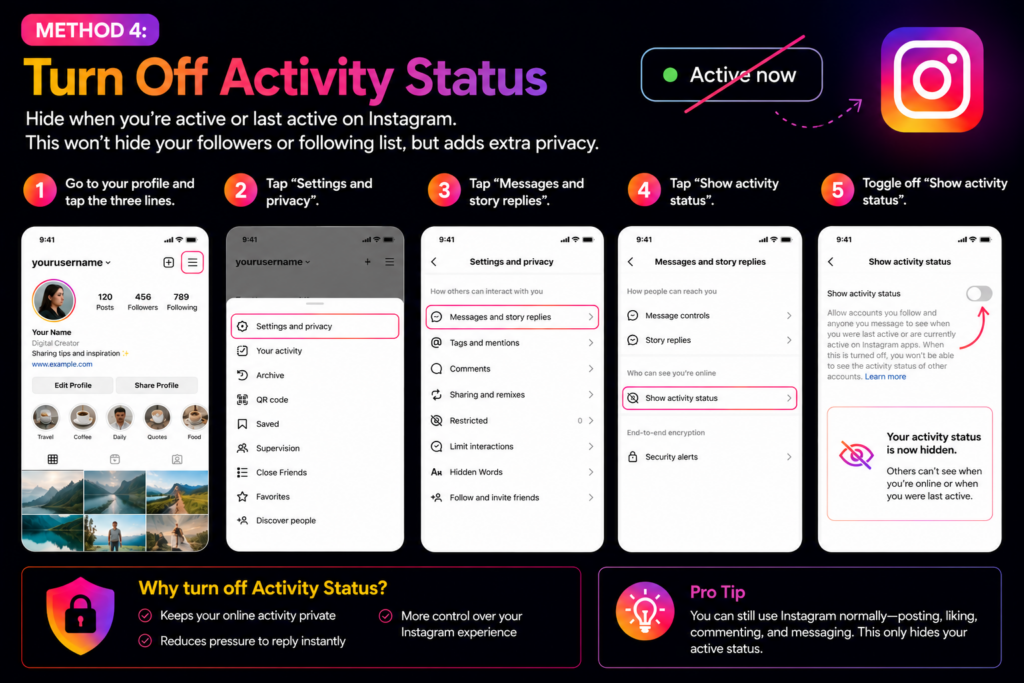 Method 4: Turn Off Activity Status
