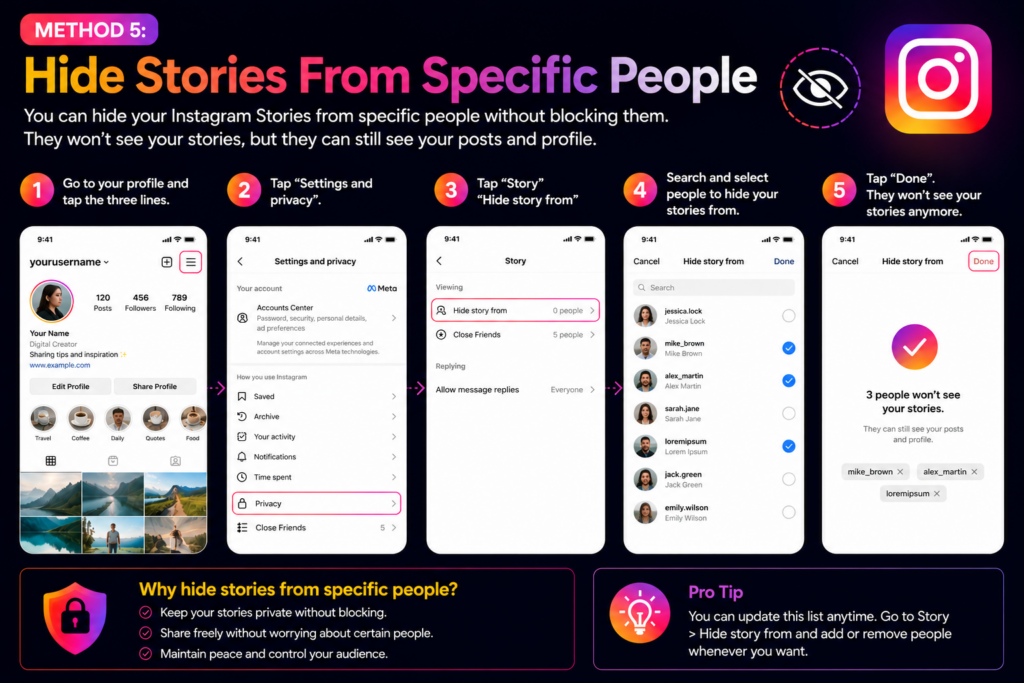 Method 5: Hide Stories From Specific People