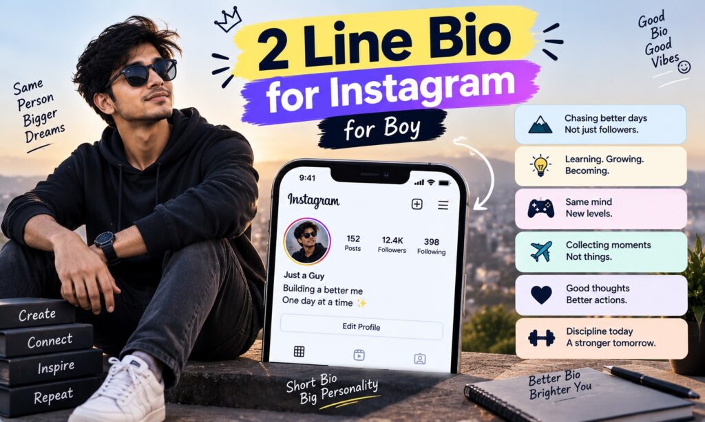 Simple 2 Line Bio for Instagram for Boy